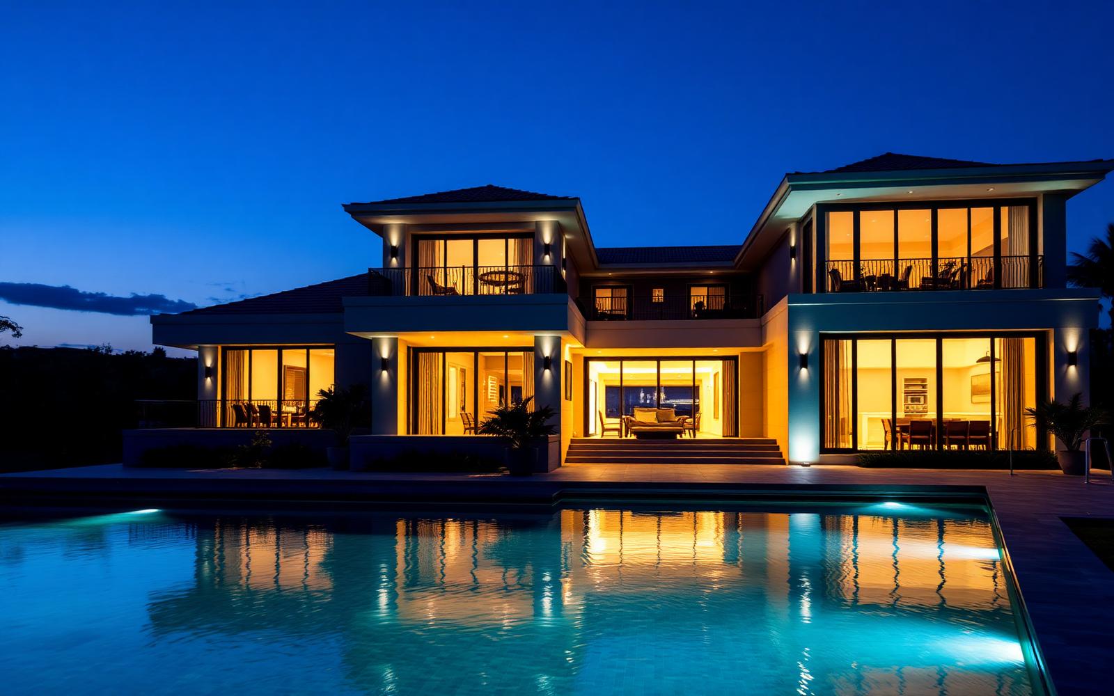 Night render with accent lighting